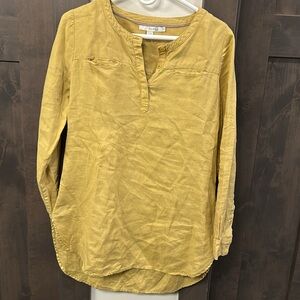 Boden Linen Tunic shirt Women’s size 4 UK 8 Goldenrod yellow excellent!
